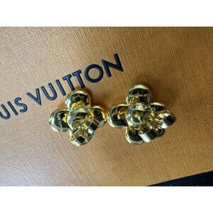 Louis Vuitton Monogram Blossom Gold-Tone Stud Earrings